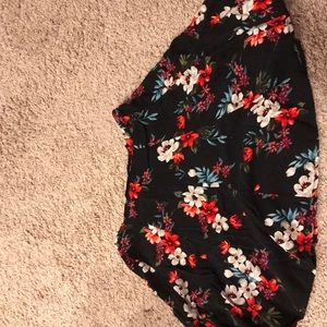 flowy floral hollister skirt